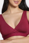 Zivame Double Layered Non Wired 3/4Th Coverage Bralette - Beet Red — thumbnail 4